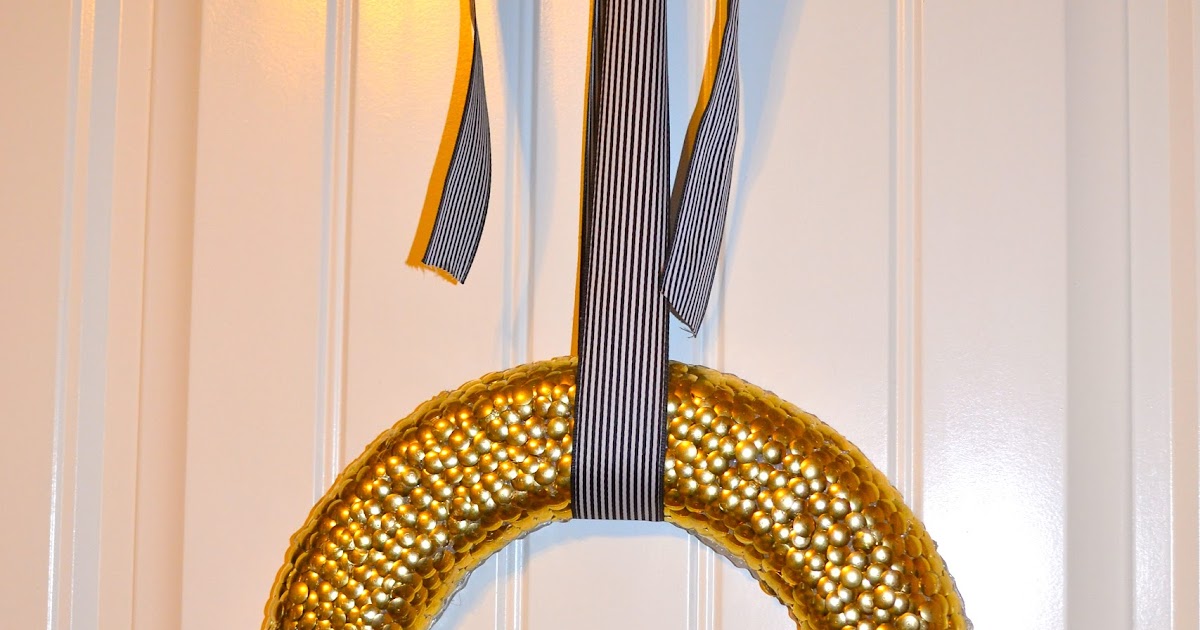 Sew Cute Crafts Gold Tack Wreath