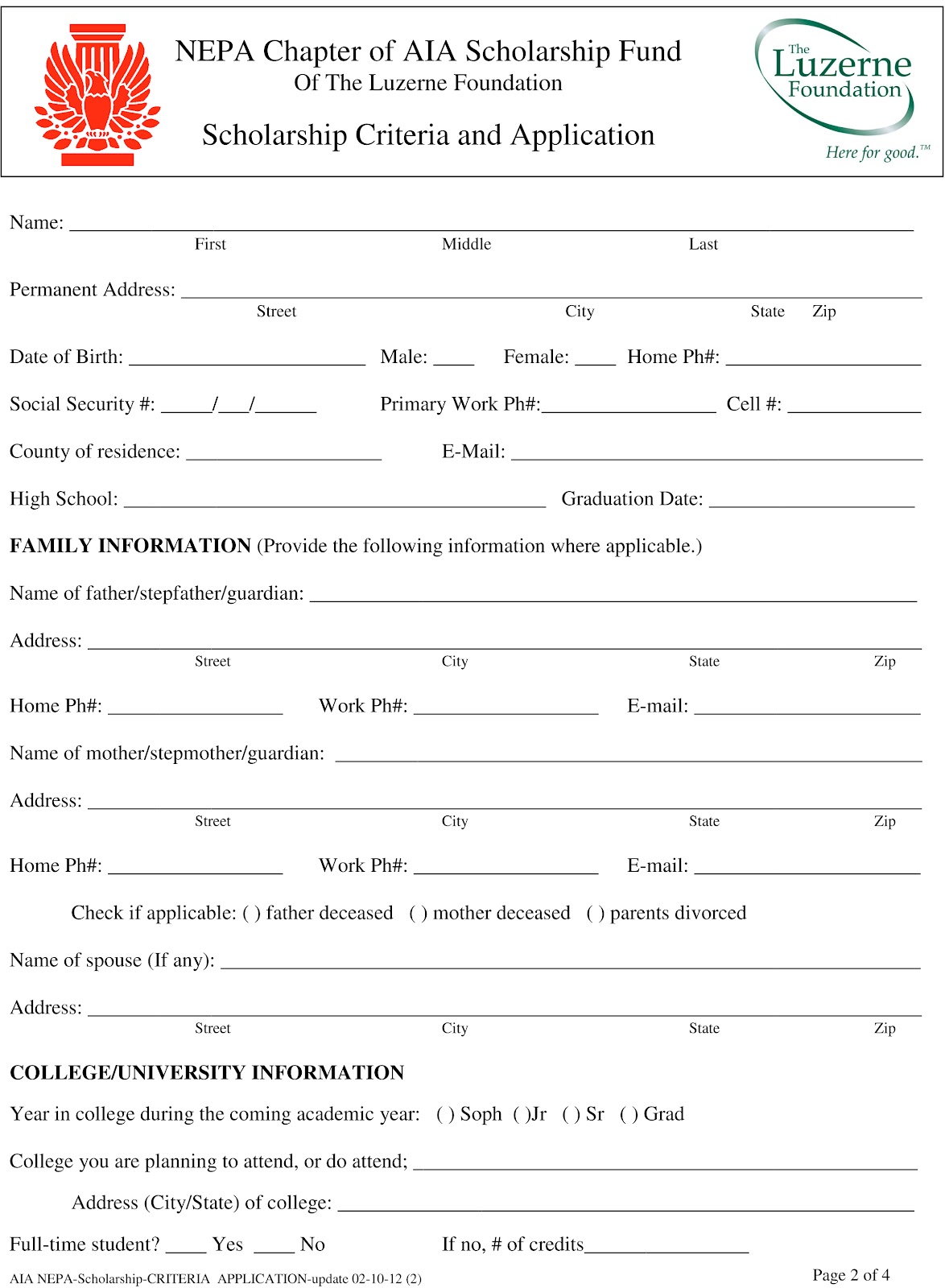 nepa chapter of aia scholarship fund scholarships criteria