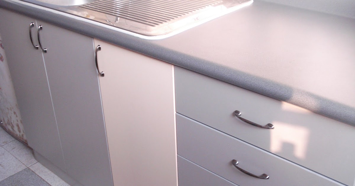 carpinteria y ebanisteria: repostero de melamina color aluminio y almendra