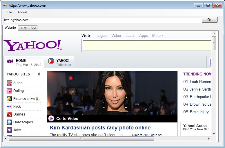 Visual Basic Source Code  Browser Sample Code on Visual Basic 2010