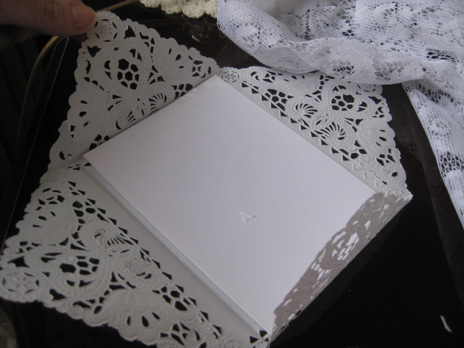 DEVOTED2DOILIES SQUARE PAPER DOILY LACE WEDDING ENVELOPES