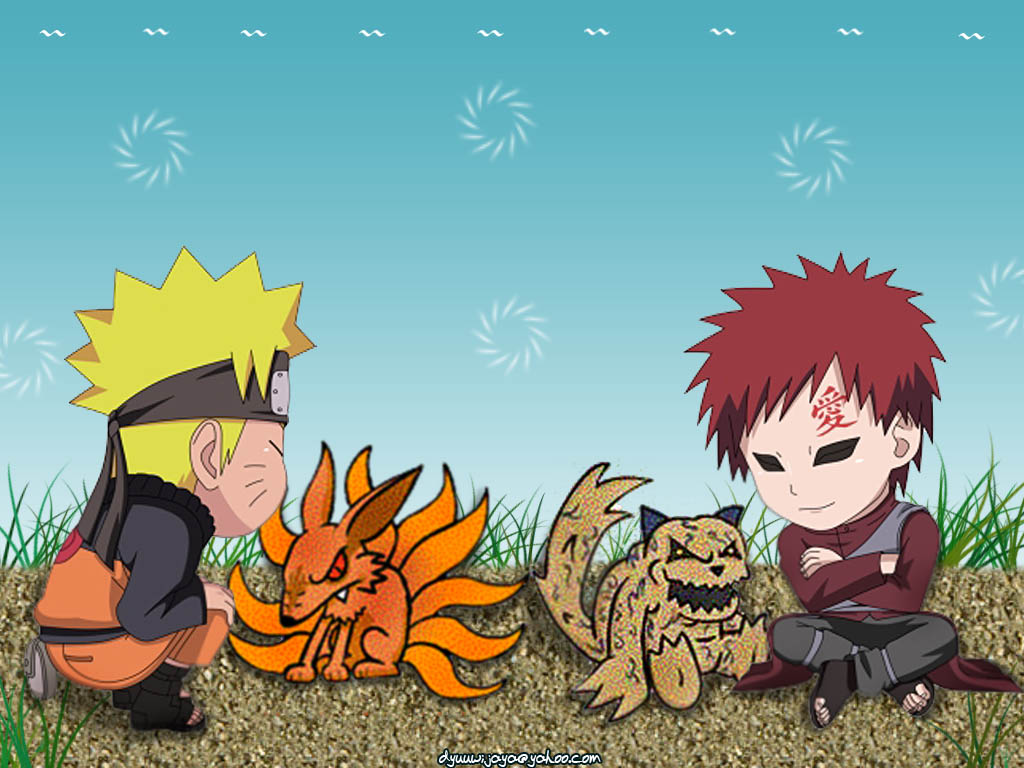 Naruto and Gaara Chibi Wallpaper Desktop HD (1024 x 768 )