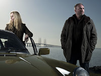 The Bridge BBC4 Sofia Helin as Saga Norén, Kim Bodnia as Martin Rohde in The Bridge