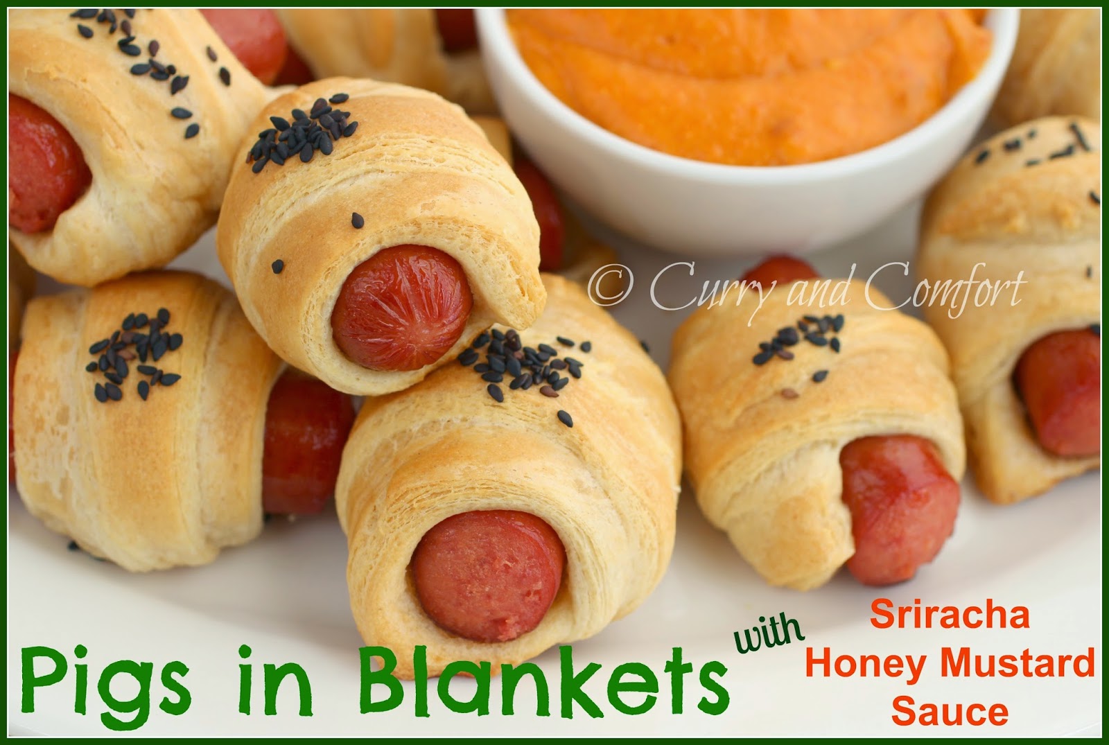 Kitchen Simmer Pigs in Blankets with Sriracha Honey Mustard Sauce