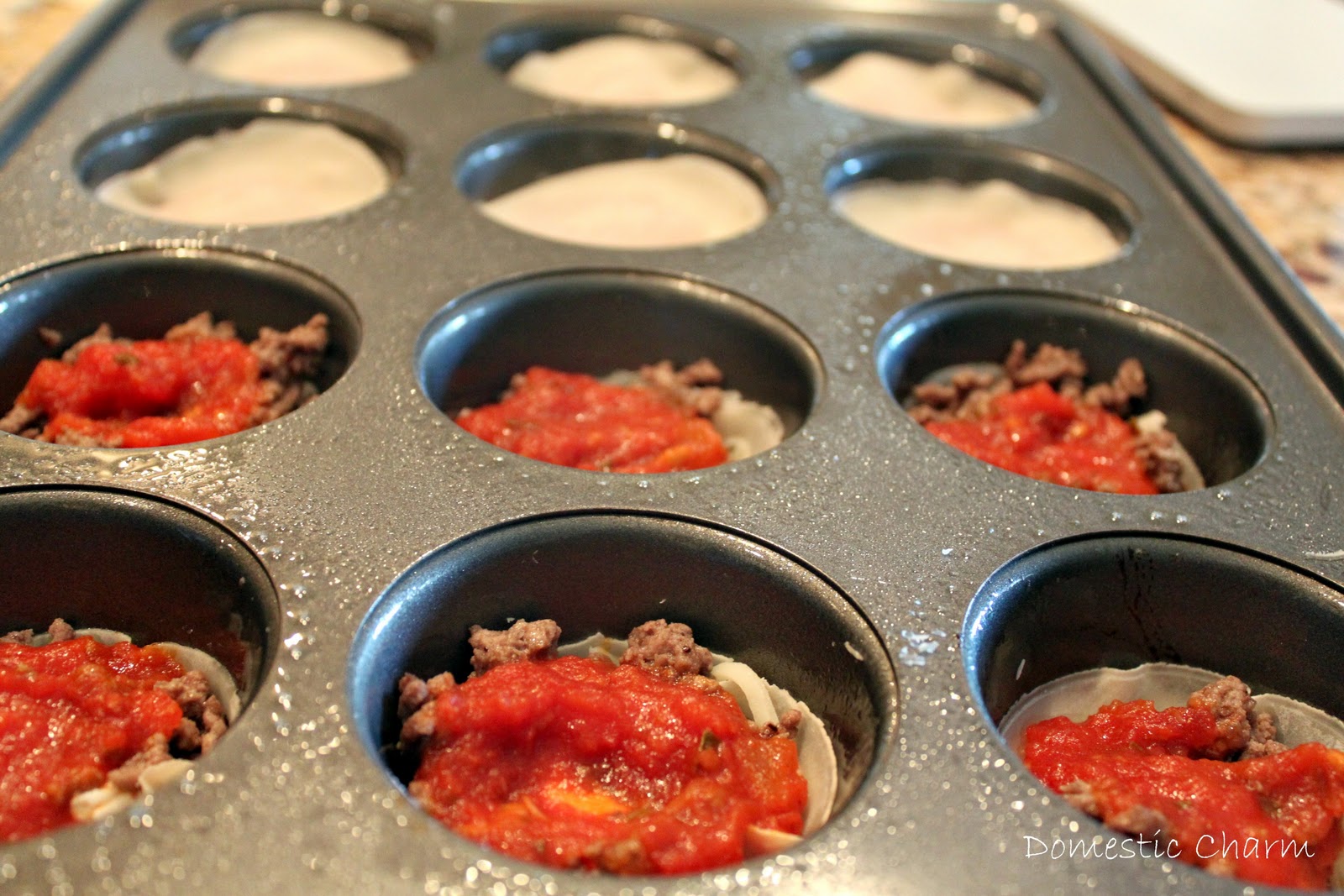 Domestic Charm Lasagna Cupcakes