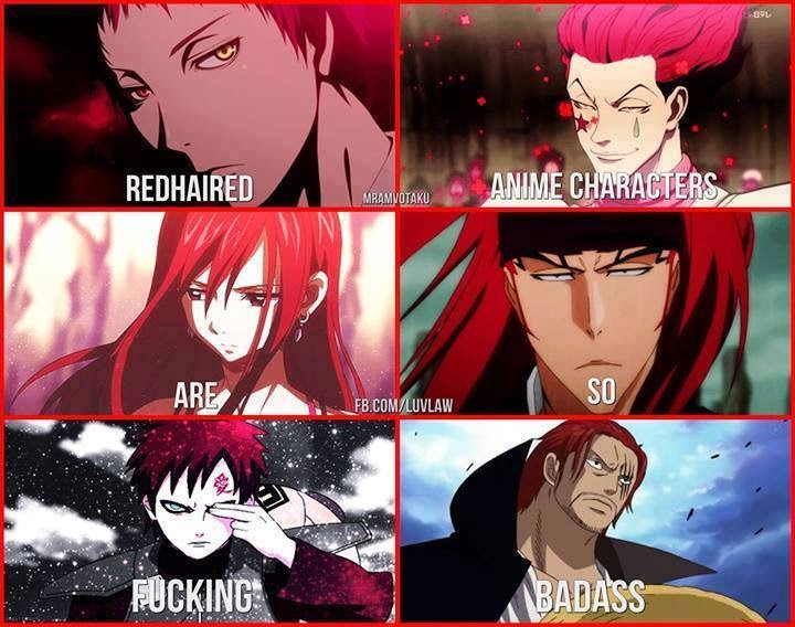 Redhaired Anime characters Naruto