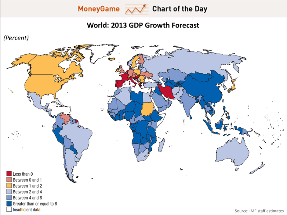 the map below shows anemic to low gdp growth in most parts of the world south america china and parts of africa are exceptions to that rule