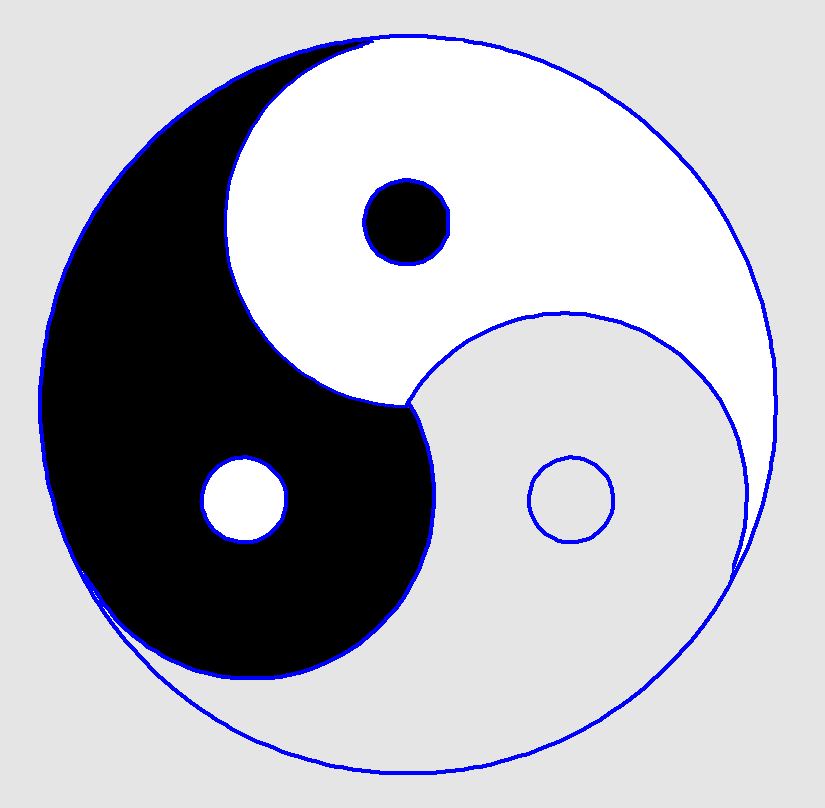 Yin yang symbol with 3 parts