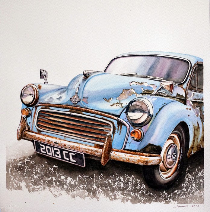 Watercolor Painting Abandoned Car 2013 Yung