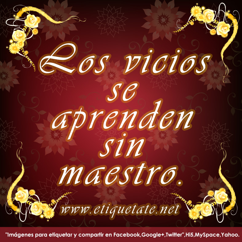 Los vicios se aprenden sin maestro.