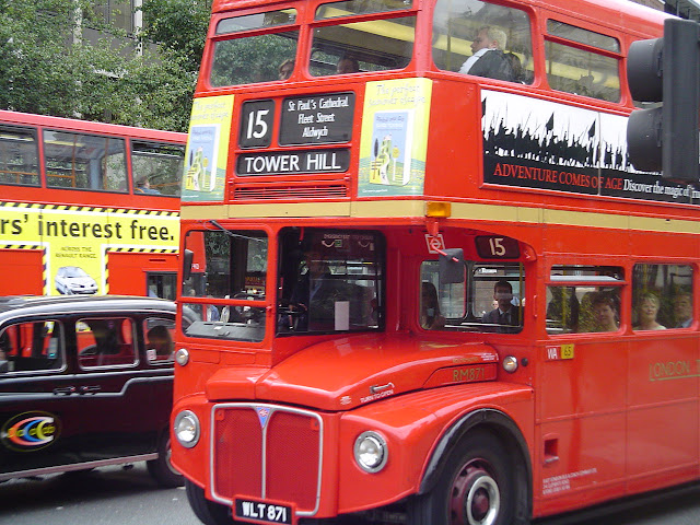 Double decker Routemaster London double decker red bus Routemaster route 15