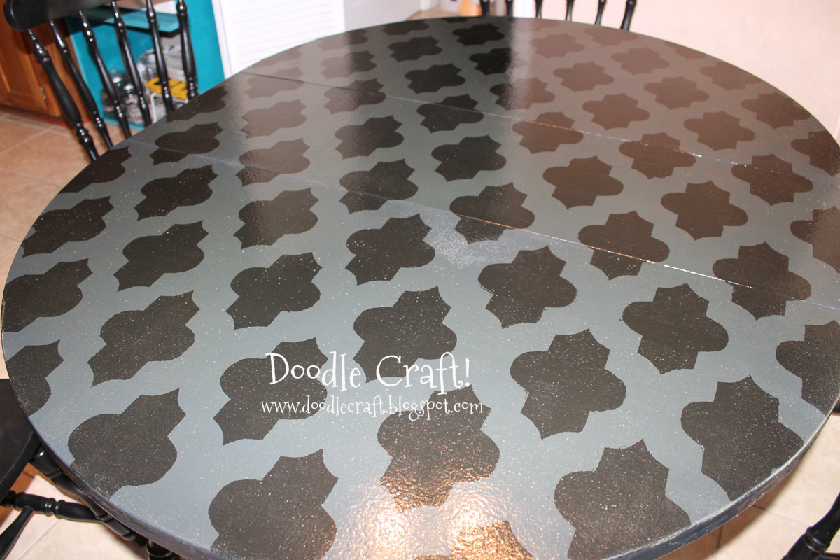 Doodlecraft Stencil a Round Kitchen Table tutorial!
