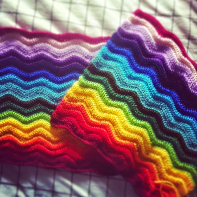 gemini stitches Rainbow Ripple Rug