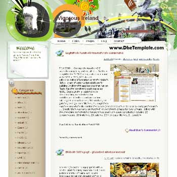 Vigorous Ireland blogger template. template blog from wordpress. blogger template for travel blog