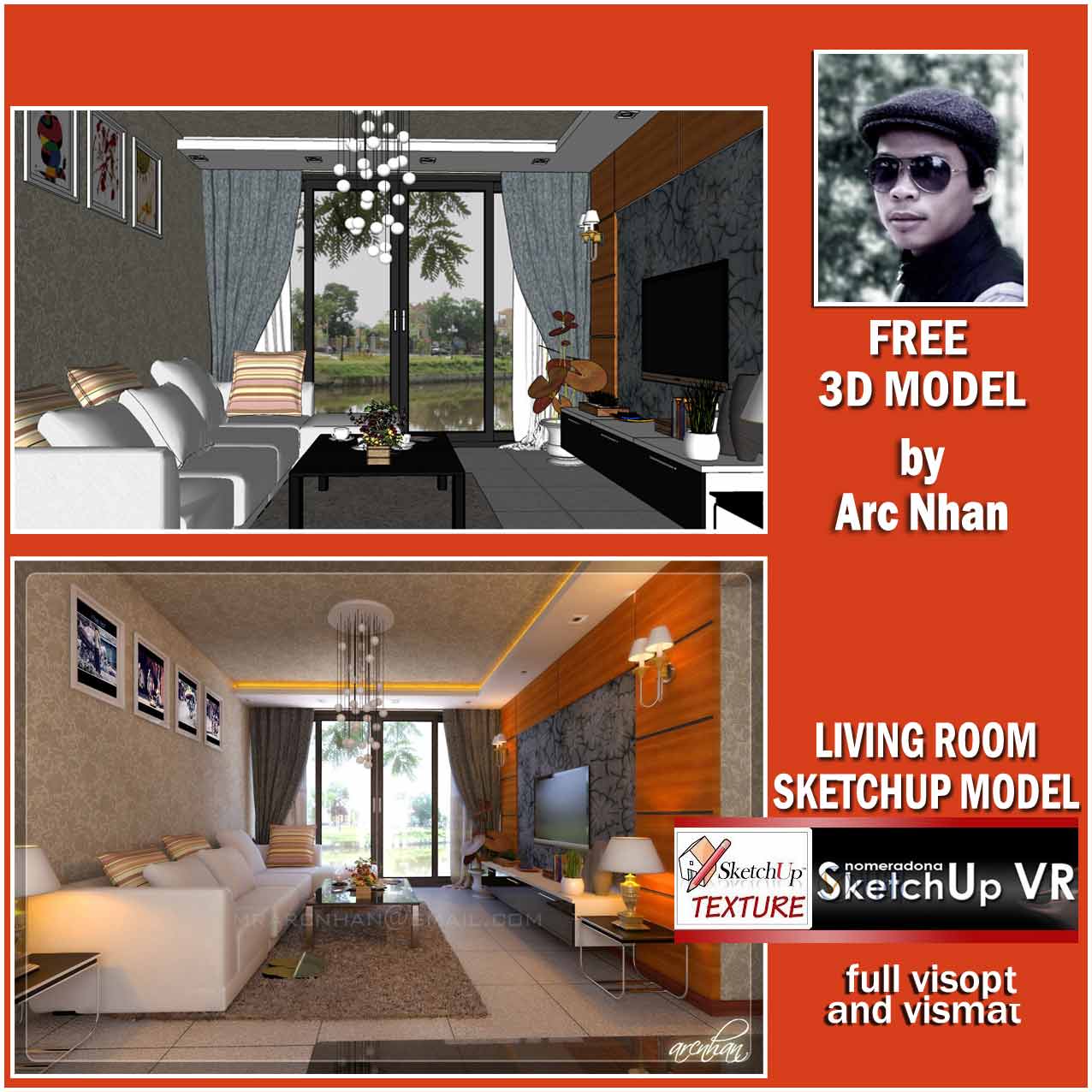 SKETCHUP TEXTURE SKETCHUP MODEL INTERIOR SCENE FULL VISMAT VISOPT17