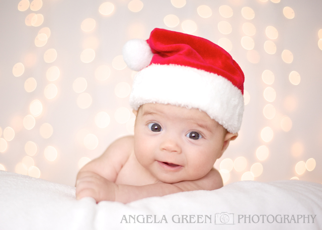 johnnie and angela taking baby christmas photos