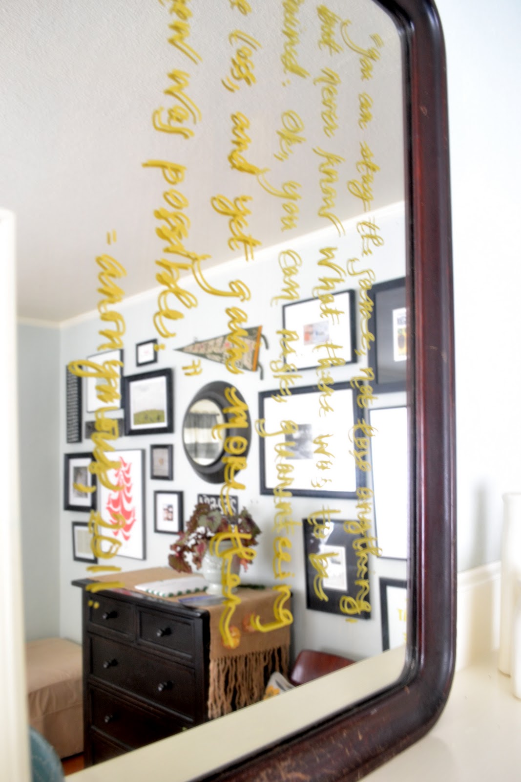 a home in the making {create} the writing on the mirror