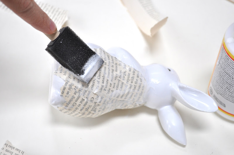 spring & easter decoupage bunny decor {tutorial} Little Birdie Secrets