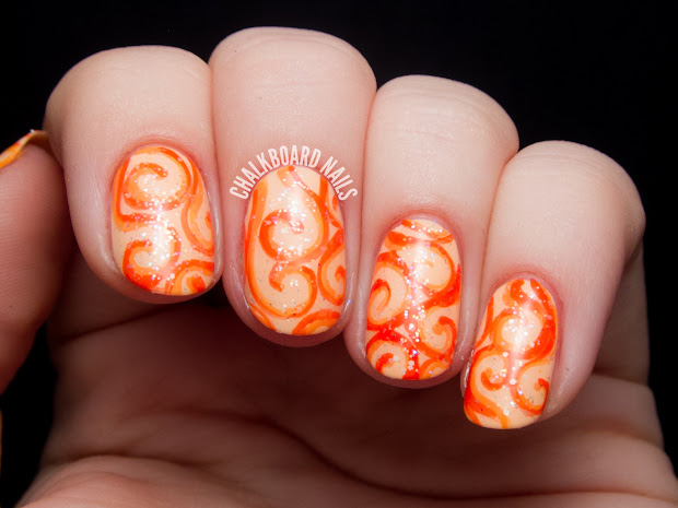 candied orange peel nail art