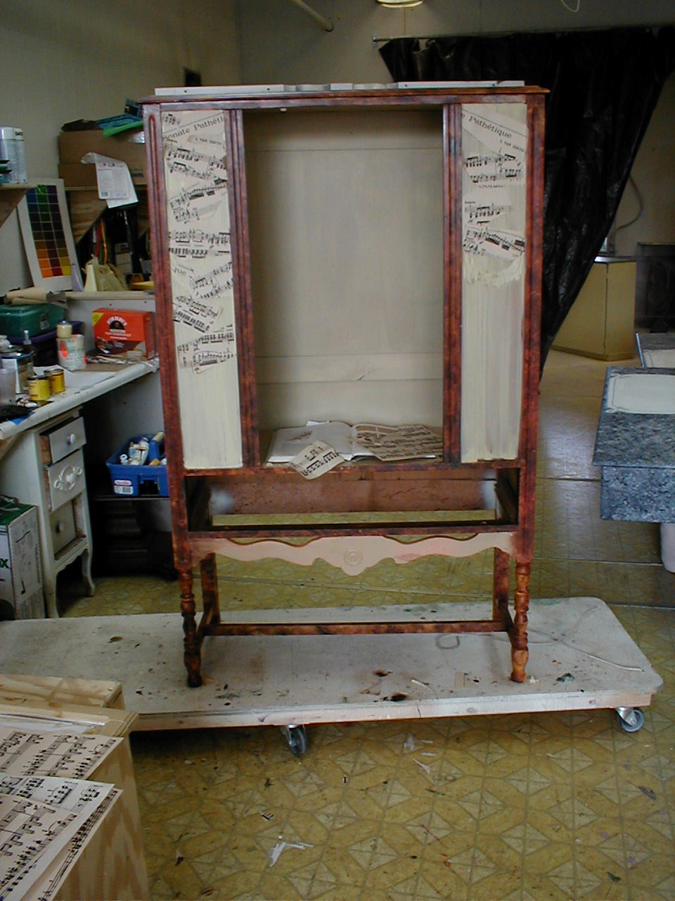 Printable Vintage Papers Decoupage Furniture with Vintage Music Sheets