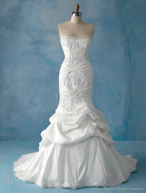 First up an Ariel mermaid silhouette wedding gown in reembroidered lace