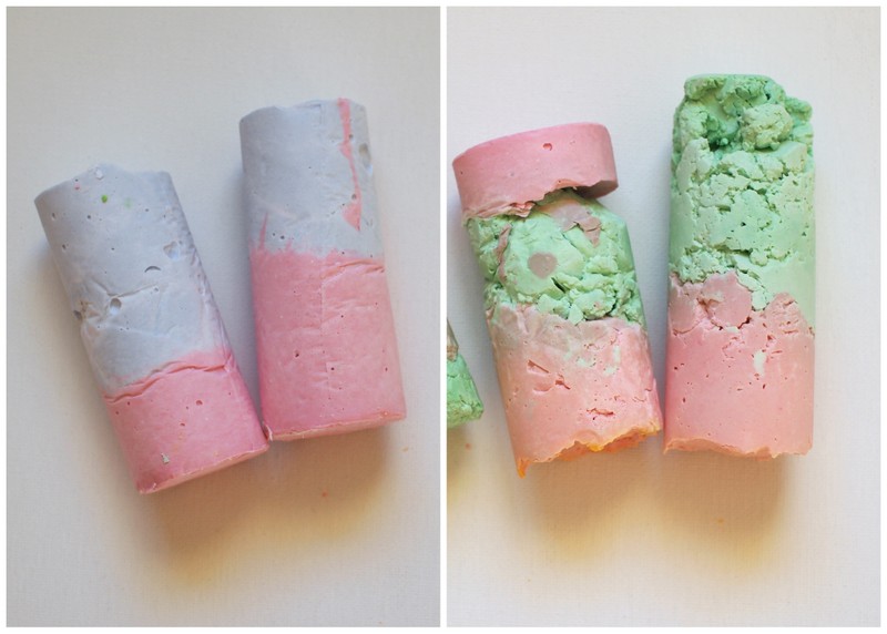 Make Homemade Sidewalk Chalk Pink Stripey Socks