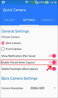 Enable Vibrate When Capture Cara Mengambil Gambar Diam-Diam (Tersembunyi) Tanpa Buka Aplikasi Camera di Android
