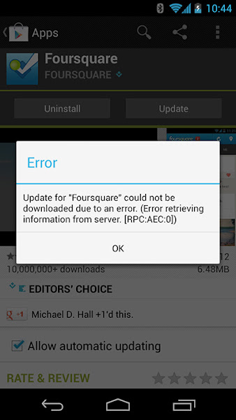 error on echofon android error on echofon android