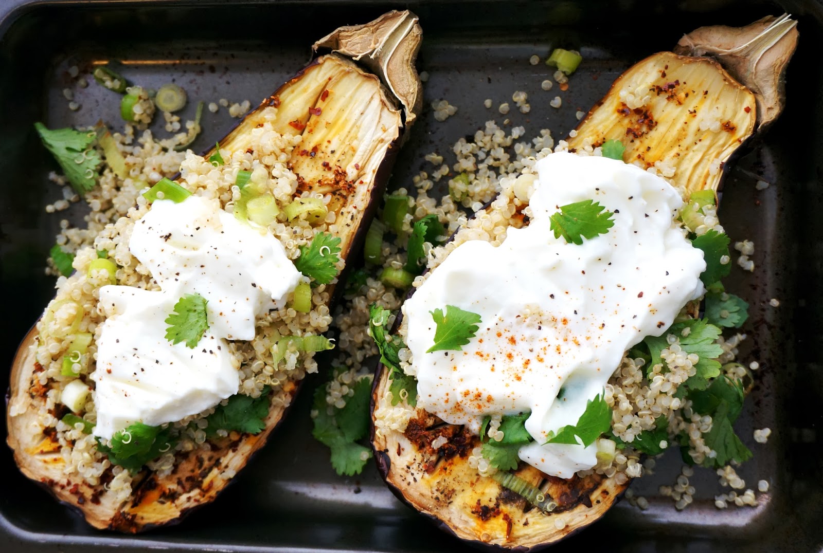 Miss Hangrypants Roasted Eggplant + Quinoa w/ Yogurt