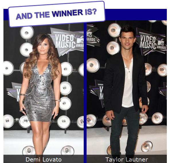 Taylor Lautner battles it out against Demi Lovato for Most Popular Star of 
