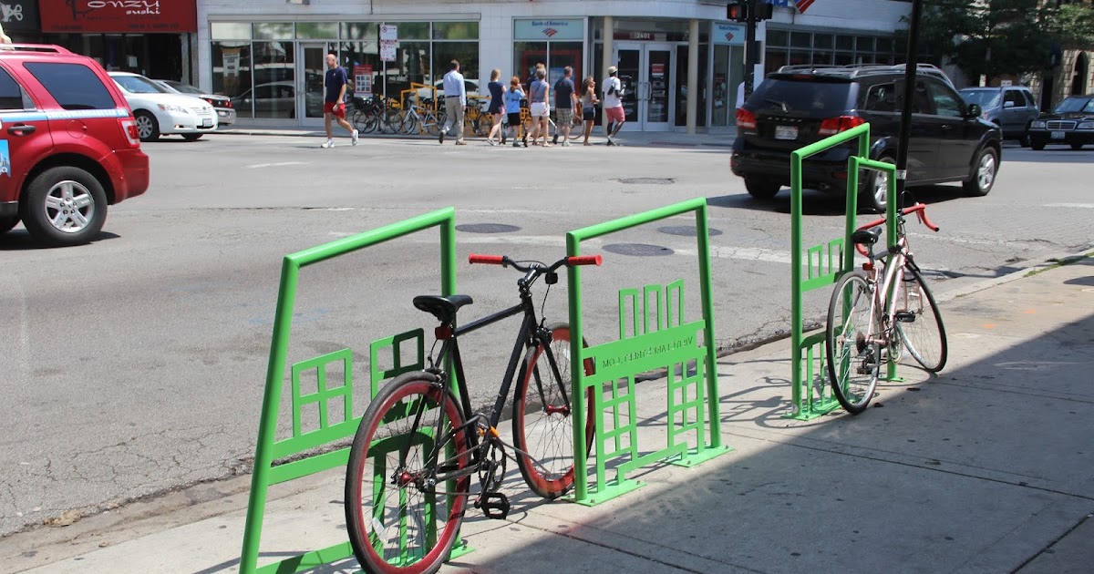 Bike Walk Lincoln Park Fun new bike racks along Clark Street