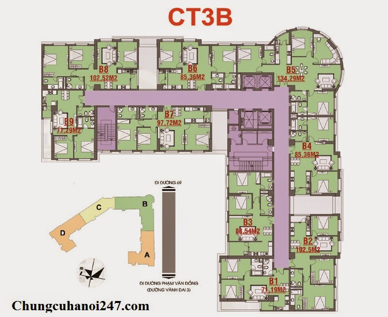 Thiết kế block CT3B cổ Nhuế Hoàng Quốc Việt Residentials Mặt bằng chi tiết thiết kế kiến trúc chung cư CT3B Cổ Nhuế Hoàng Quốc Việt Residentials