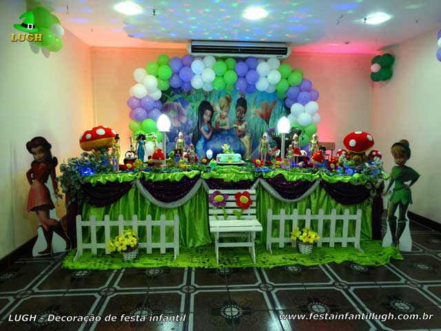 Decoração mesa temática para aniversário tradicional luxo de tecido - pano - Tema tinker Bell Decoração para festa de aniversário tradicional luxo de tecido - pano - tinker Bell - Barra -RJ