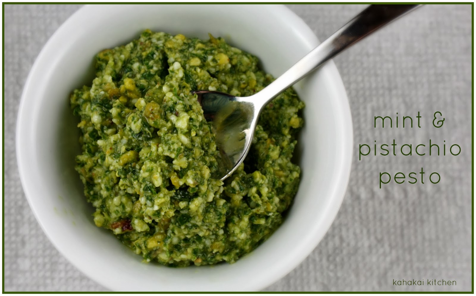 Kahakai Kitchen Mint & Pistachio Pesto (In Pasta & On Flatbread)