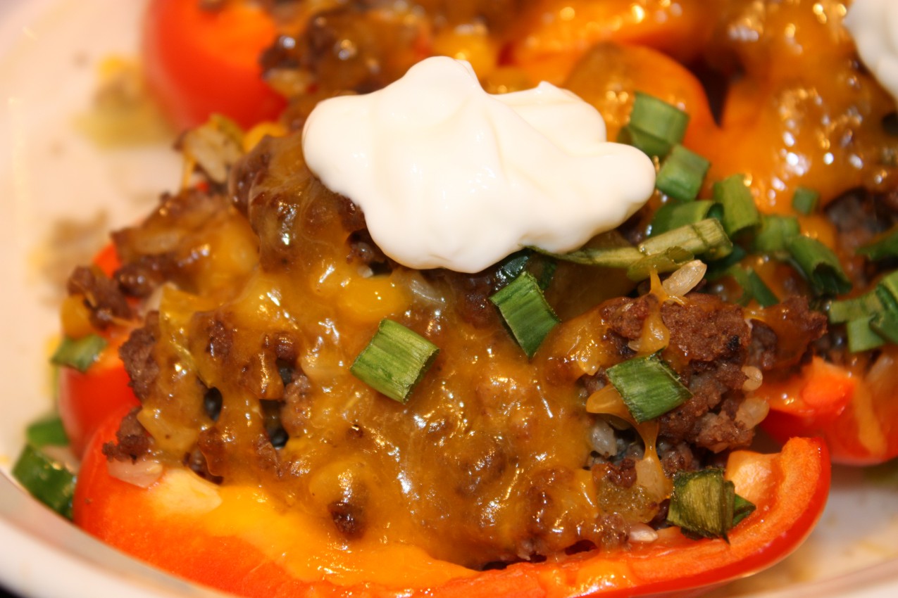 pass the peas, please southwestern stuffed peppers