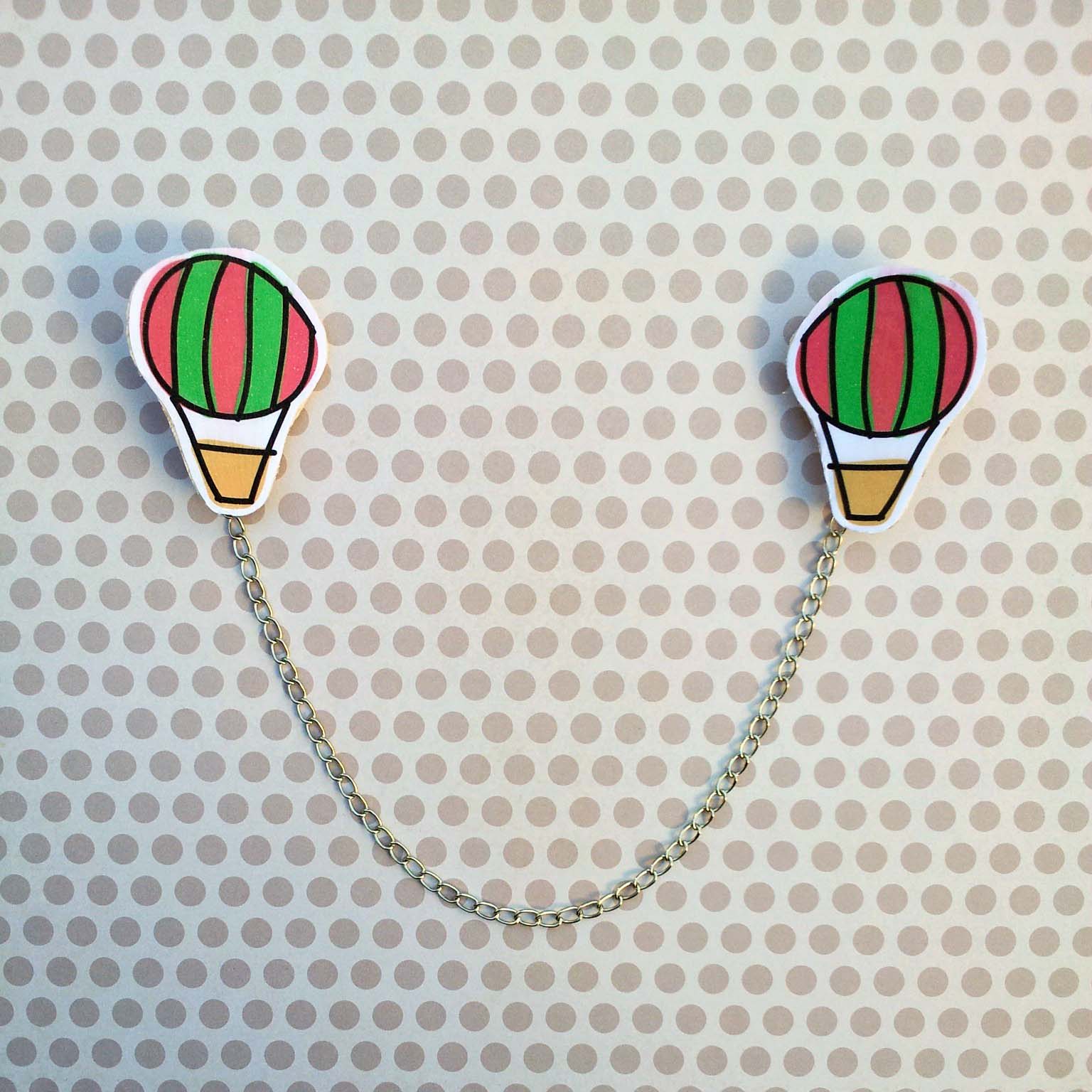 tea and craft Hot air balloon sweater clips
