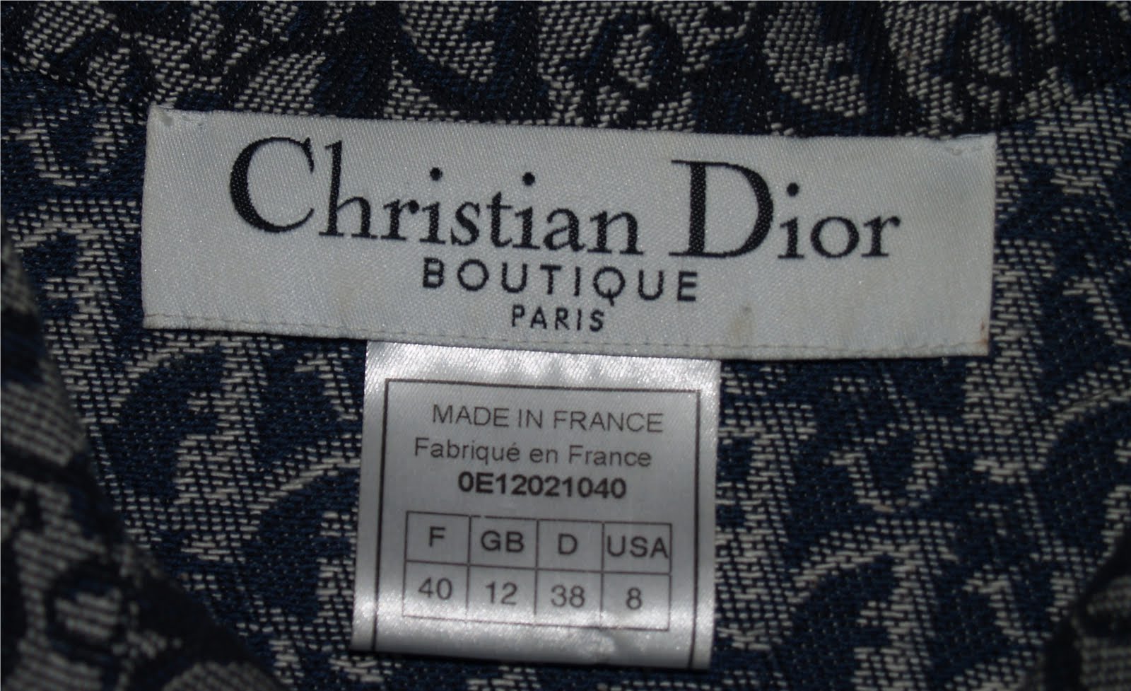 dior shirt tag
