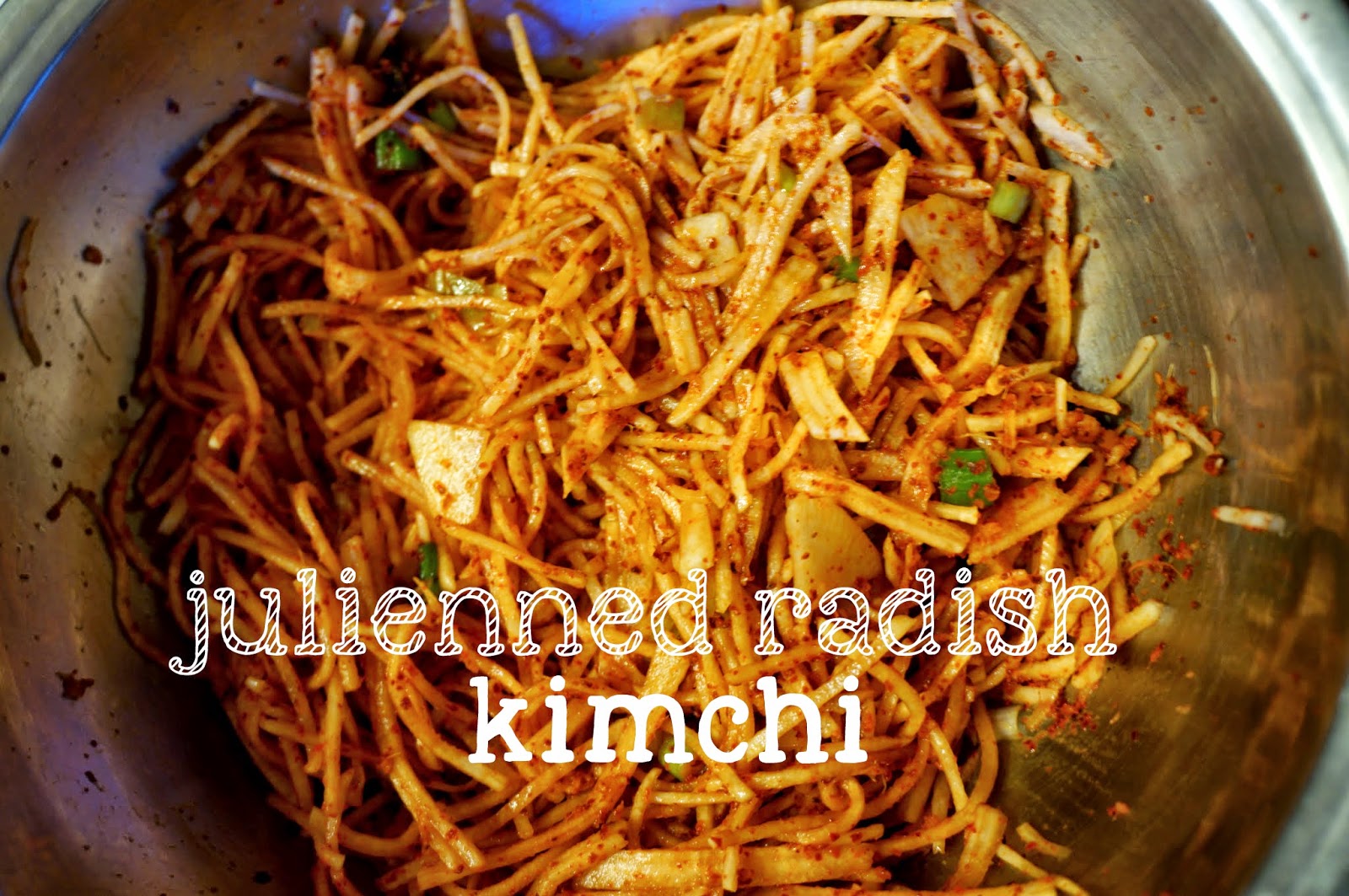 Julienned Radish Kimchi (채장아찌)