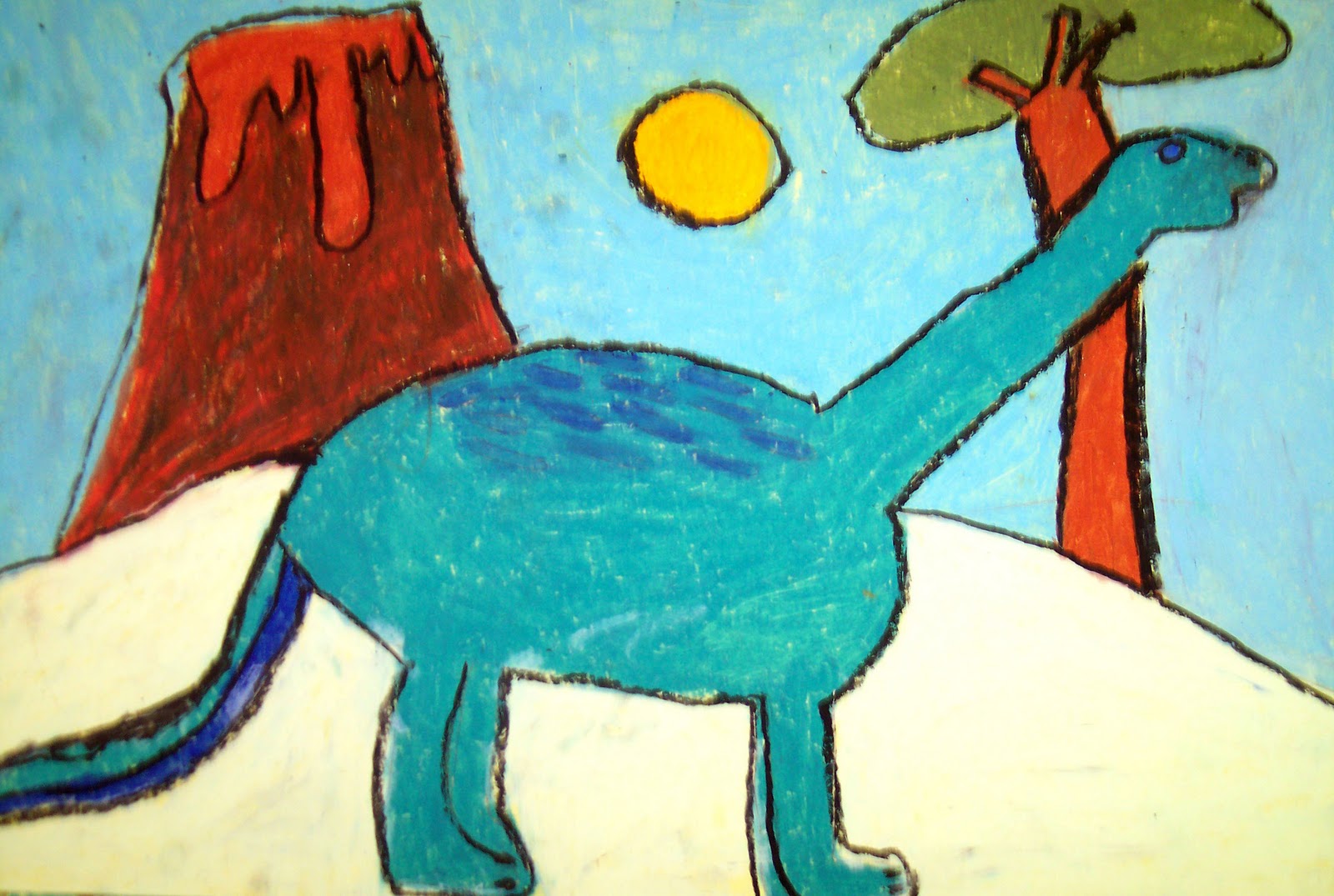Oil Pastel Dinosaurs