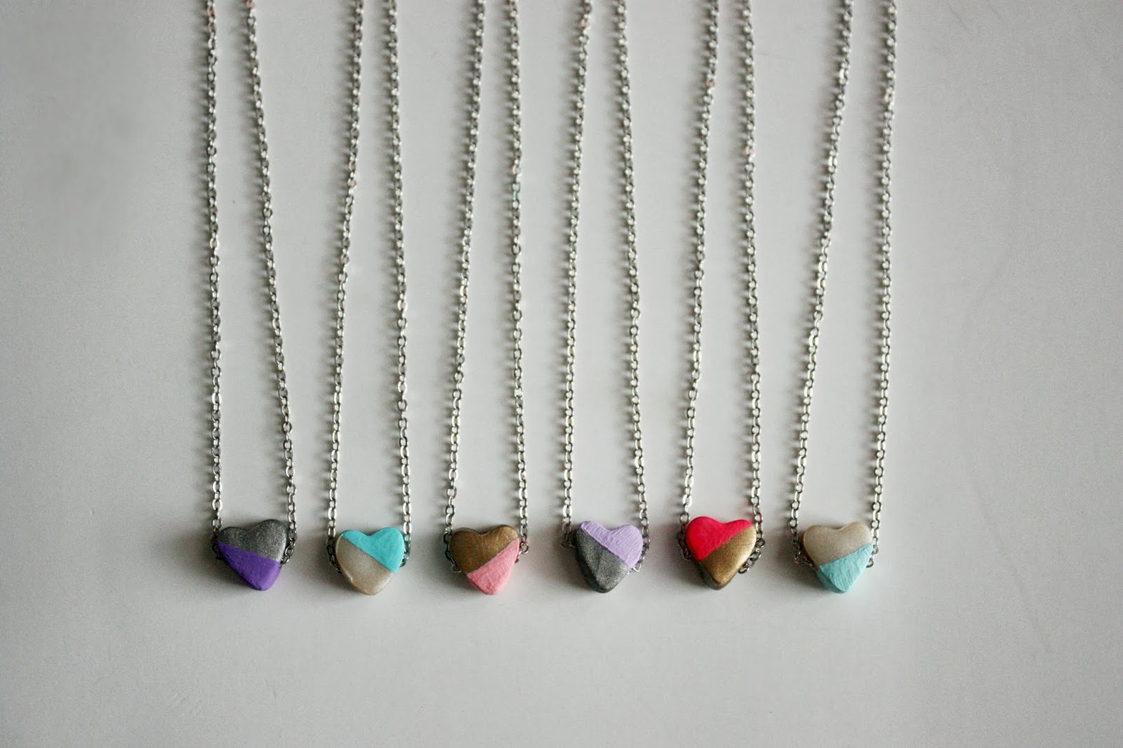 The Pretty Life Girls PLA DIY HandPainted Clay Heart Necklaces