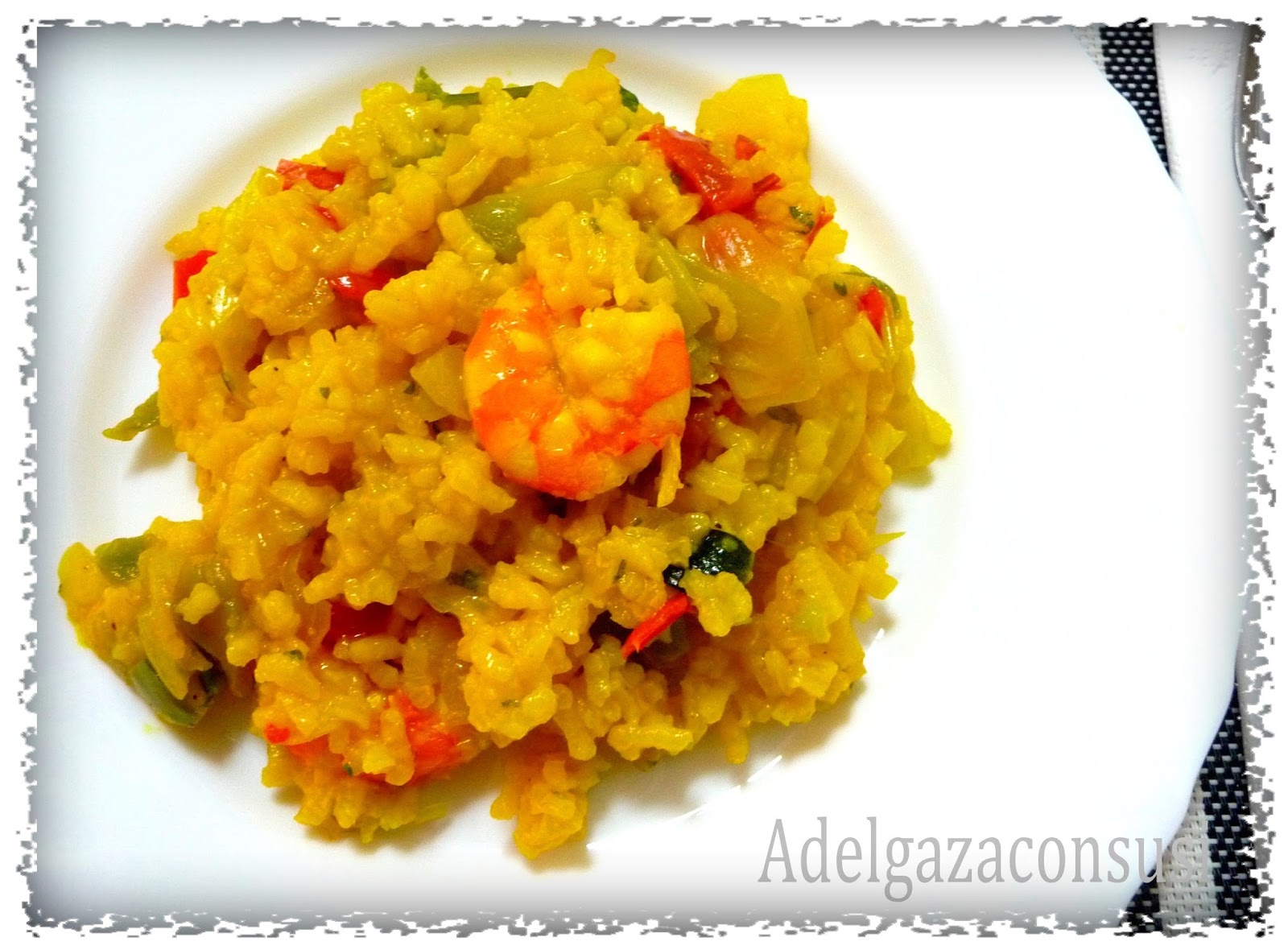 Recetas Light Adelgazaconsusi Paella de verduras y langostinos sin