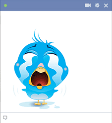 Bird crying Facebook sticker