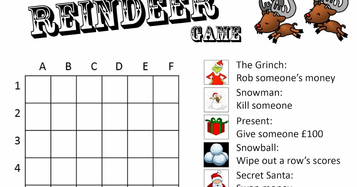 To infinity and beyond: The Reindeer Game The Christmas alternative  to The Pirate Game