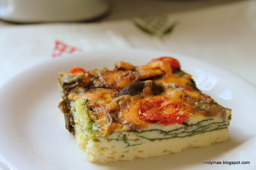 Rindy Mae Spinach, Mushroom, and Tomato Frittata