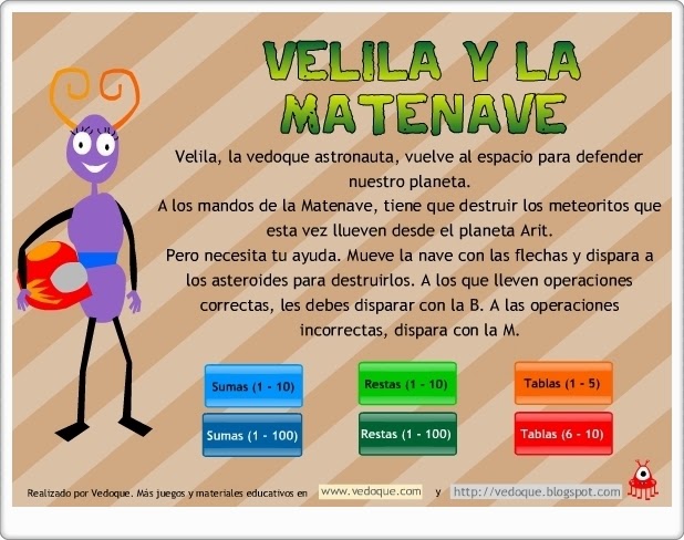 http://juegoseducativosonlinegratis.blogspot.com/2014/10/velila-y-la-matenave.html