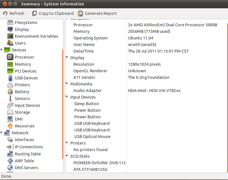 Hardware information Tool for Ubuntu 11.04/Ubuntu 11.10/Linux Mint