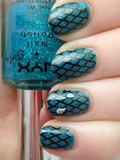 31DC Saran Wrap: Mermaid Nails