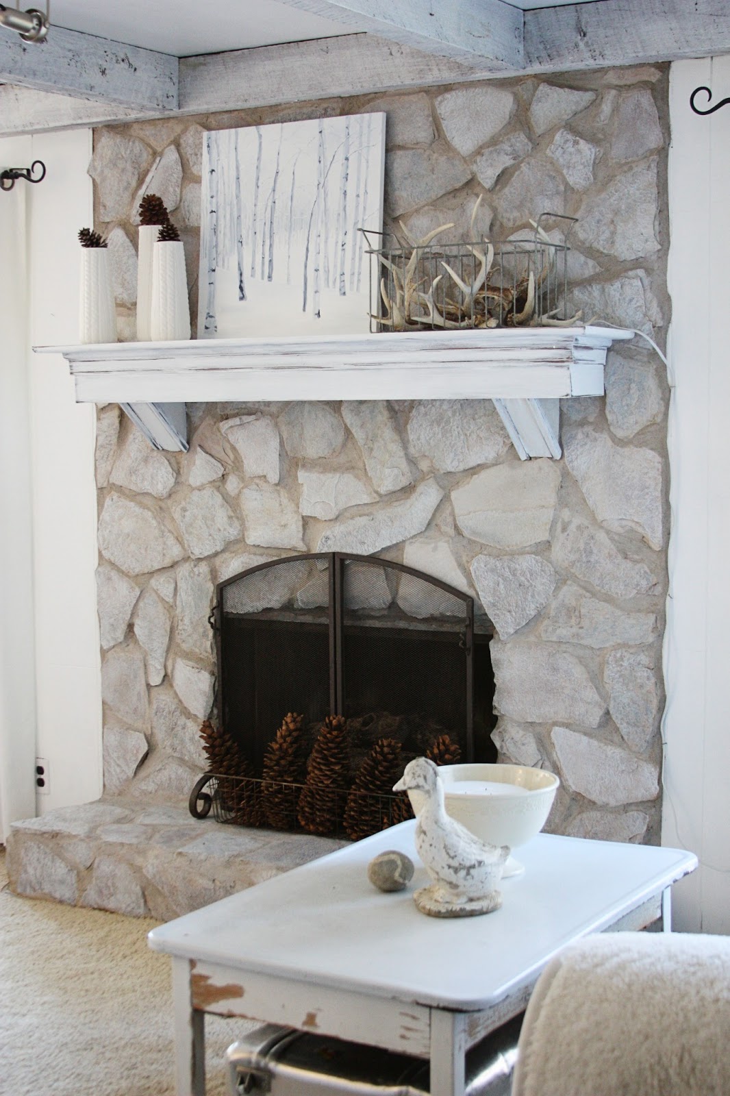 erin s art and gardens painted stone fireplace before and