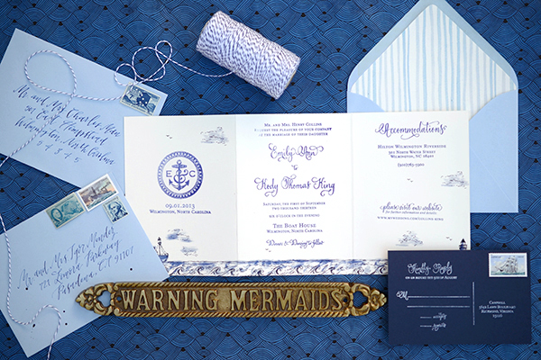 antiquaria diy rubber stamp tutorial nautical tri fold invitation
